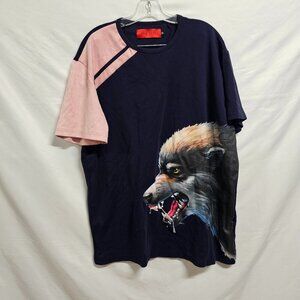 Vie & Riche Paris Protector Wolf Men Size 2XL Blue Pink